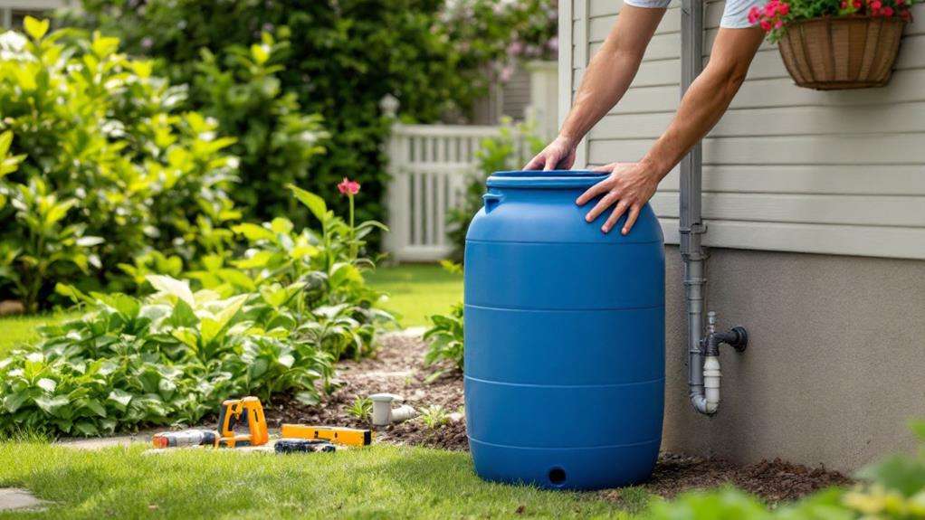 rain barrel system installation