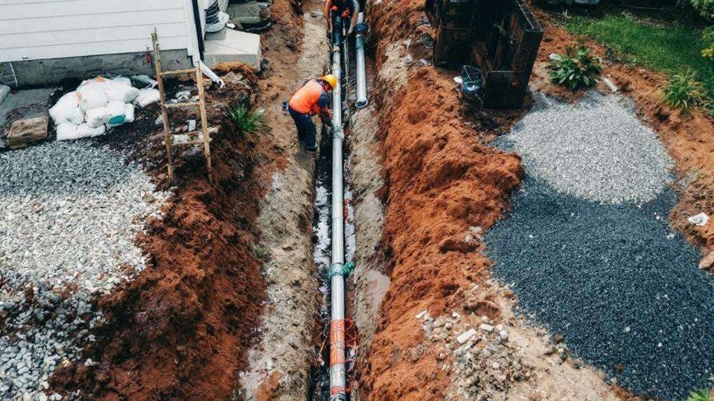 drainage installation and connection