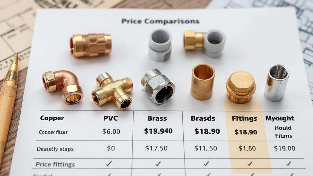 plumbing fittings cost comparison