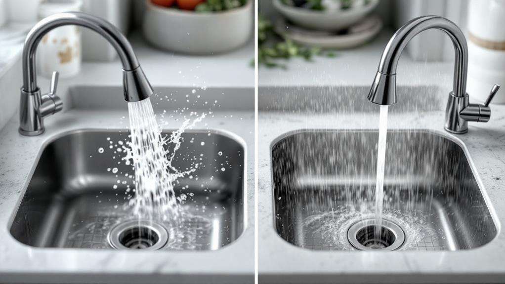 water pressure splash control