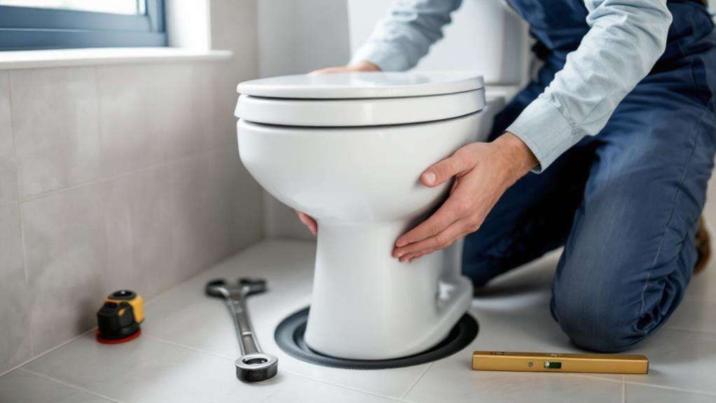 install the new toilet