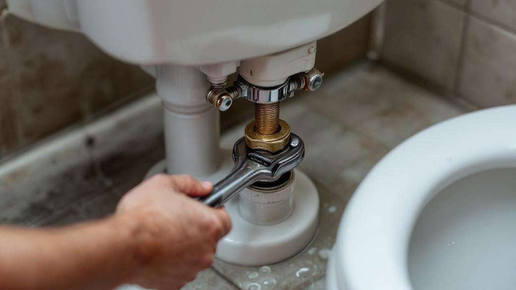 tightening toilet bolts meticulously