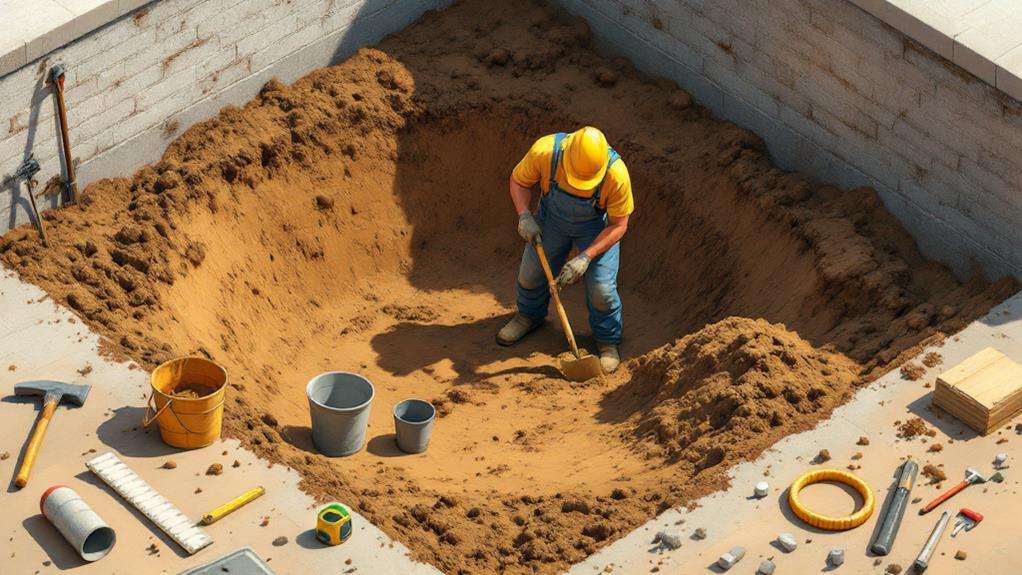 excavate the drainage reservoir