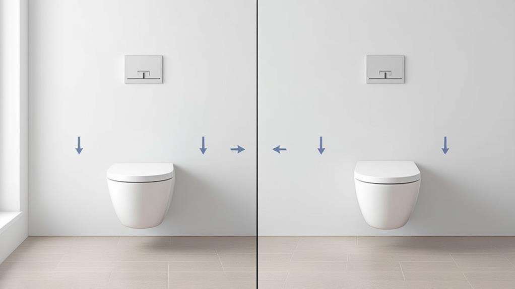 bathroom fixture placement comparison