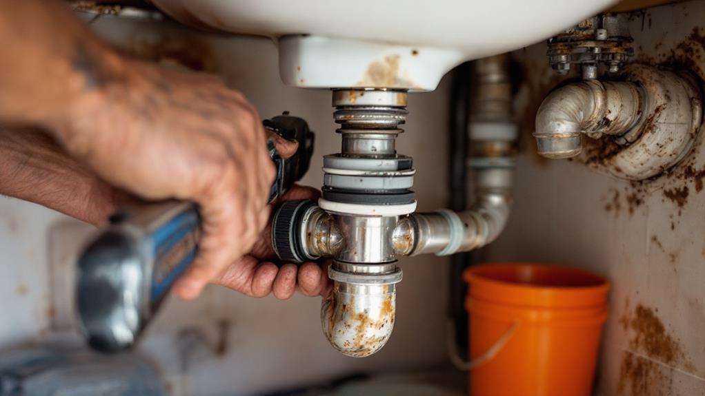 dismantle plumbing fixture trap