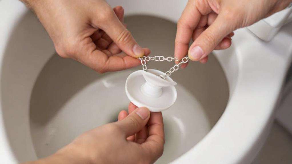 replacing broken toilet flapper assembly