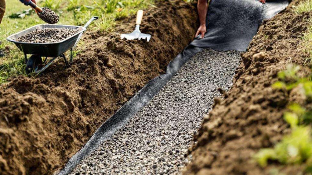 gravel and fabric addition