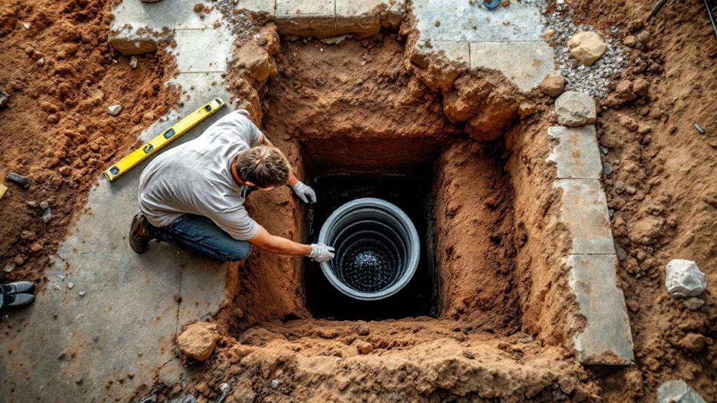installing drainage system