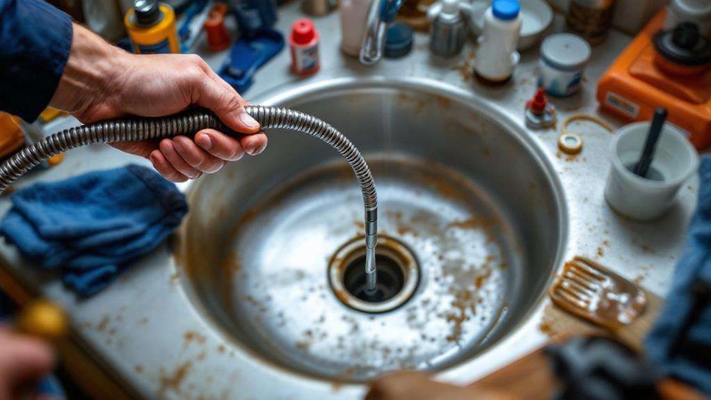 drain clearing tools and chemicals