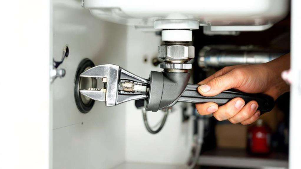 positioning the basin wrench