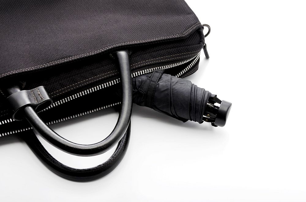 a bag with a folding umbrella