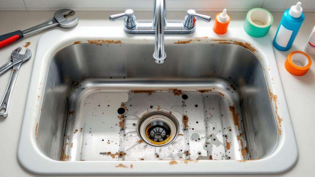 clean the sink area