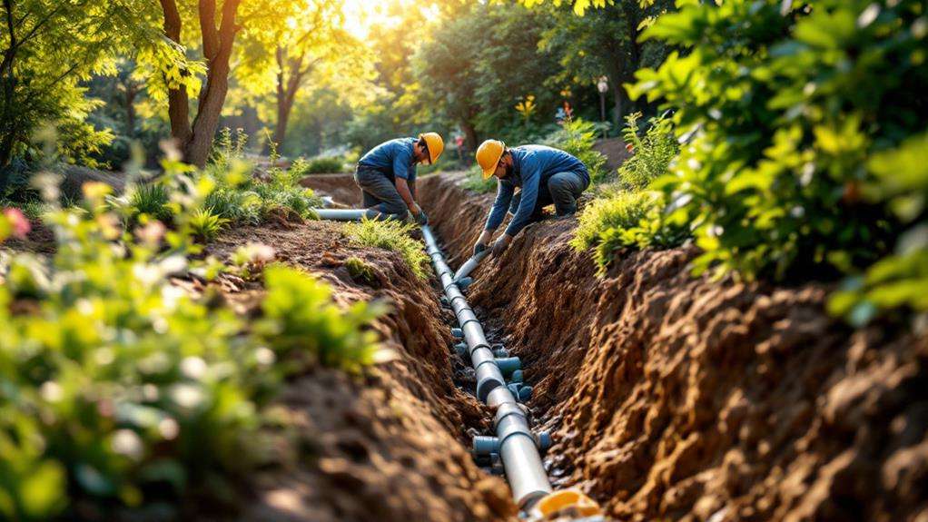 underground piping installation